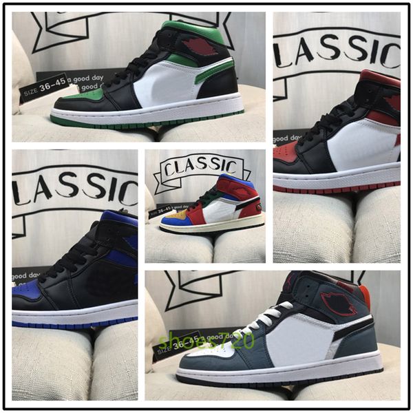 

j001ha 2019 new 1 high og bred toe banned game royal outdoor basketball shoes men 1s shattered backboard shadow sneakers 36-45