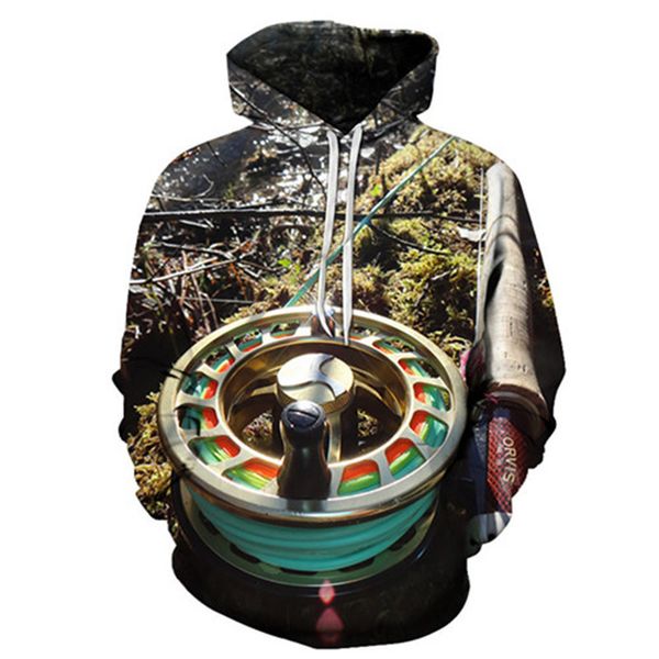 

sportswear2020 cross-border explosion hooded sweater fish 3d digital sweater sweatshirt sweater a generation of factory direct sales, Black