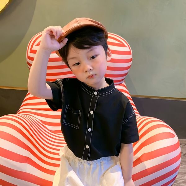 

tgveq 202 new korean style black and white solid color children's stand collar pocket tong chen shan tong chen shan jacket children&#03, White;black