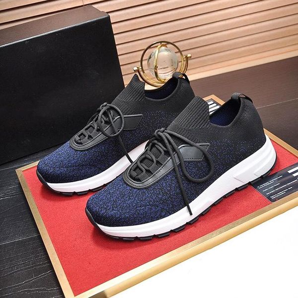 

fashion 2020 men shoes prax 01 knit fabric luxury men shoes casual outdoor flat sneaker footwears scarpe da uomo ef635 luxury, Black