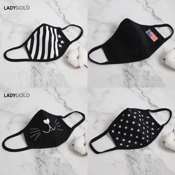 

mask colorful stripe dust masks printed personality dot masks breatable sweat-absorbent summer sun protection women dener masks da592#643, Black
