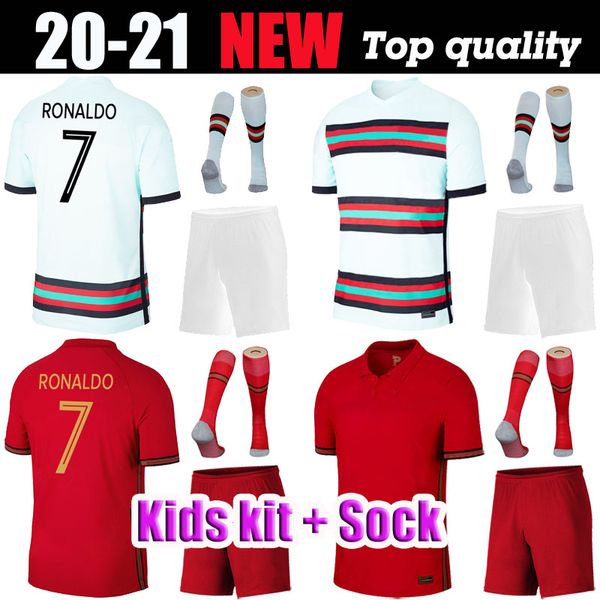

2020 ronaldo kids kit soccer jerseys portuga silva j.moutinho home away football shirts andre gomes joao felix uniforms camisetas de futebol, Black