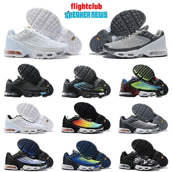 

high-2020 tn plus 3 iii tuned mens women cushion sport running shoes triple white black grey trainers athletic sneakers, White;red