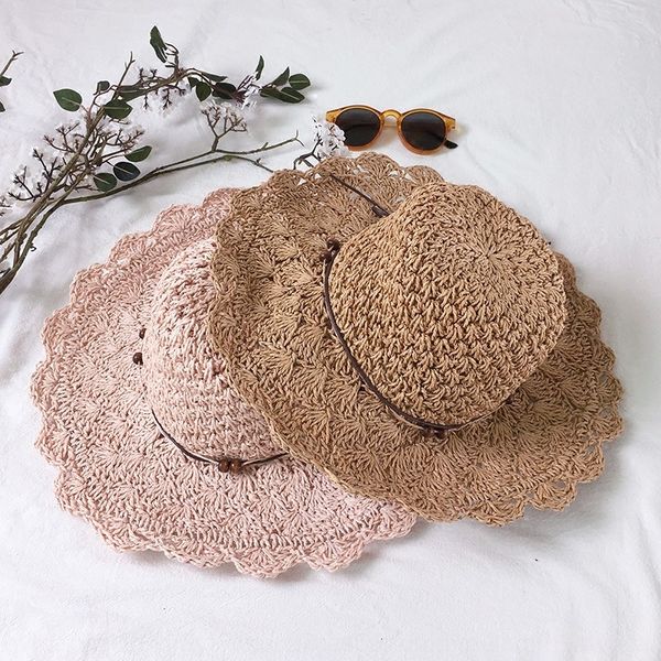 

female straw straw summer hipster foldable beach seaside travel female sun hat sun hat, Blue;gray