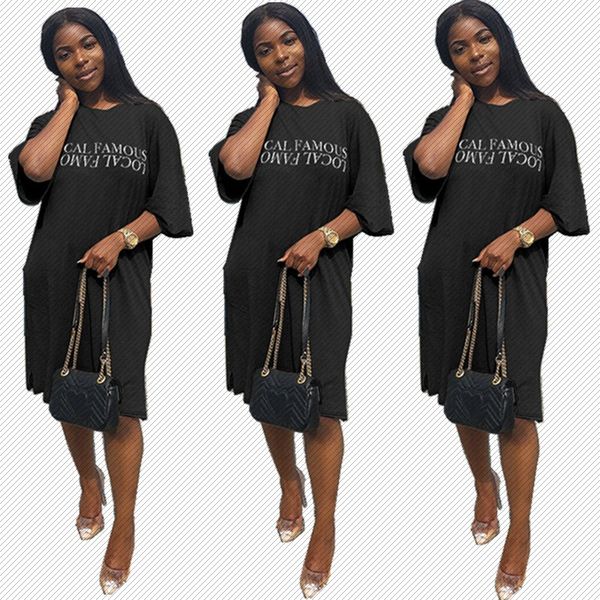 

h8824 european and american fashion womens long letter printing sweater new pullover loose sweater spot, Black