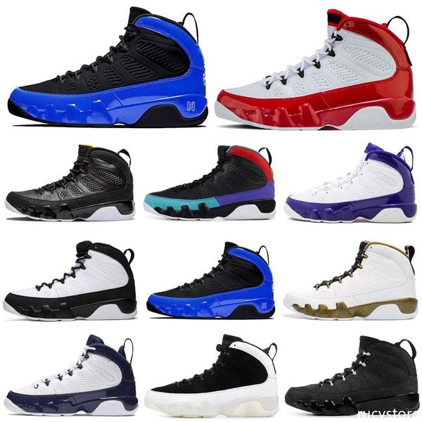 

men basketball shoes 9 9s gym red racer blue unc bred citrus anthracite og space jam mens trainers sports sneakers 7-13