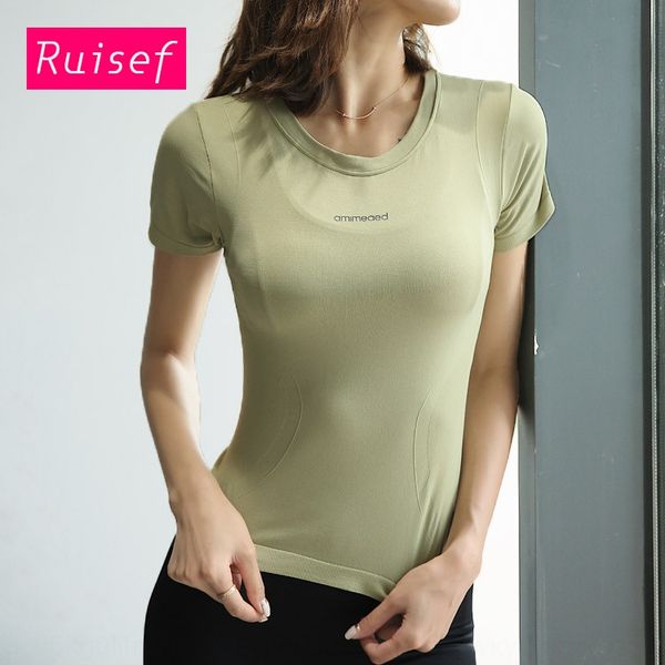 

xrngm ruisef new slim-fit quick-drying training fitness clothing clothes t-shirt yoga clothes alphabet sports running short-sleeved t-shirt, Black