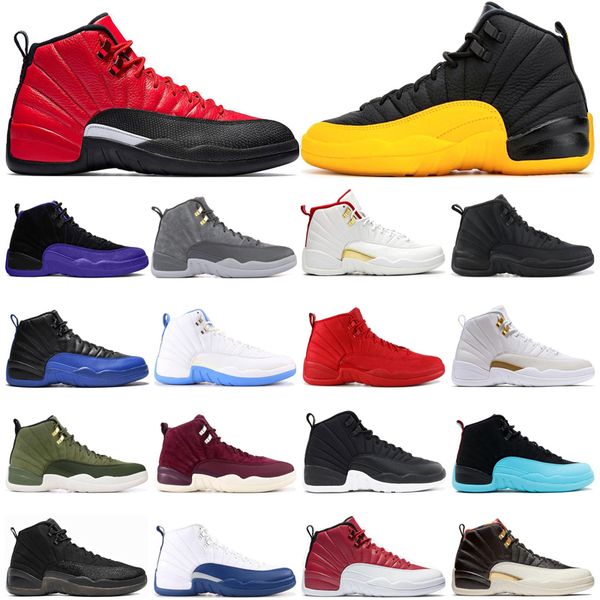 

new arrival trainers mens basketball shoes 12 12s university gold dark concord reverse flu game gym red taxi dark grey sports sneakers