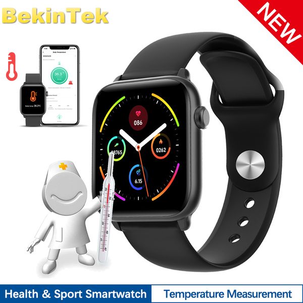 

bekintek ip68 waterproof smartwatch sports smart watch body temperature measurement heart rate blood pressure sleep monitor for android ios