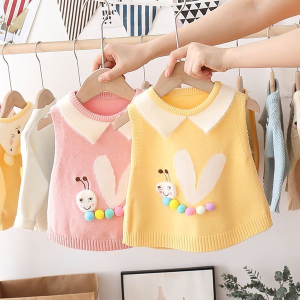 

baby girl knitted western style wear baby autumn autumn vest clothes children's sweater boy's vest, Blue