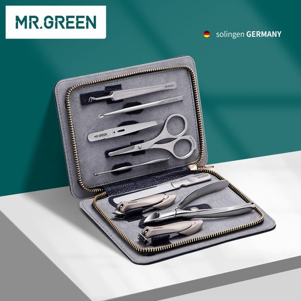 

mr.green innate luxury manicure set grade scissors stainless nail clipper kit full grain cow leather package pedicure