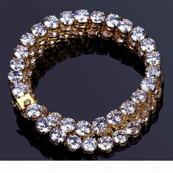 

8mm hiphop gold bracelets men miami cuba chains bling cubic zirconia hip hop jewelry sale, Black