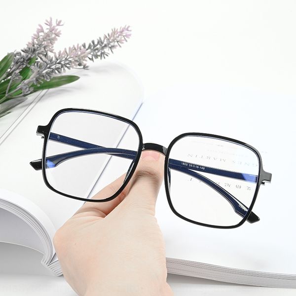 

new tr90 myopia plain artifact generous glasses ultra light fashion trend large frame myopia glasses frame, Silver