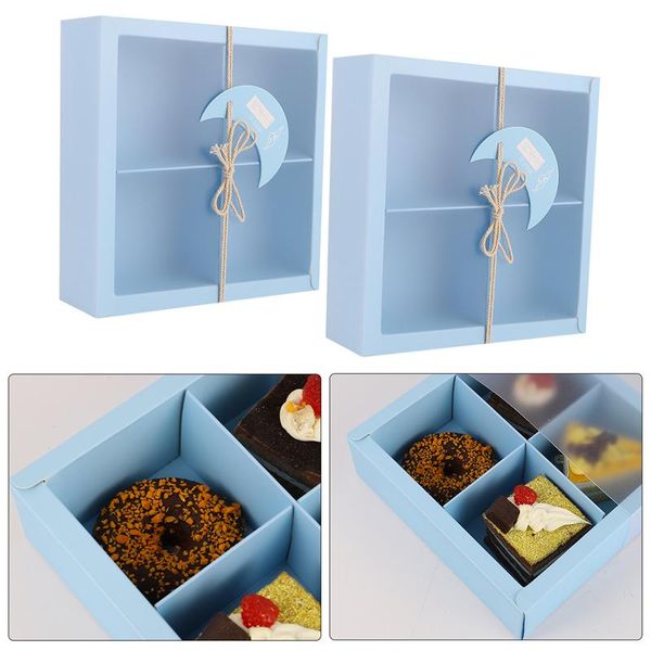 

2 pcs bakery boxes square paper box insert dessert box for cakes