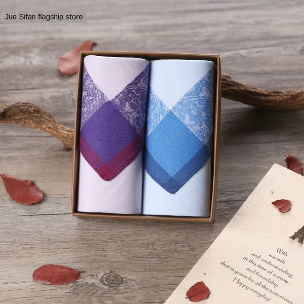 

company annual meeting handkerchief men's cotton national wind sweat-absorbing handkerchief gift box myth, Blue;white