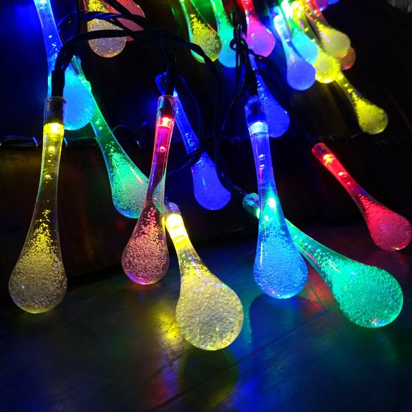 

открытые солнечные гирлянды, водонепроницаемые сказочные хрустальные огни для патио сад двор декор дерево свадьбы партии