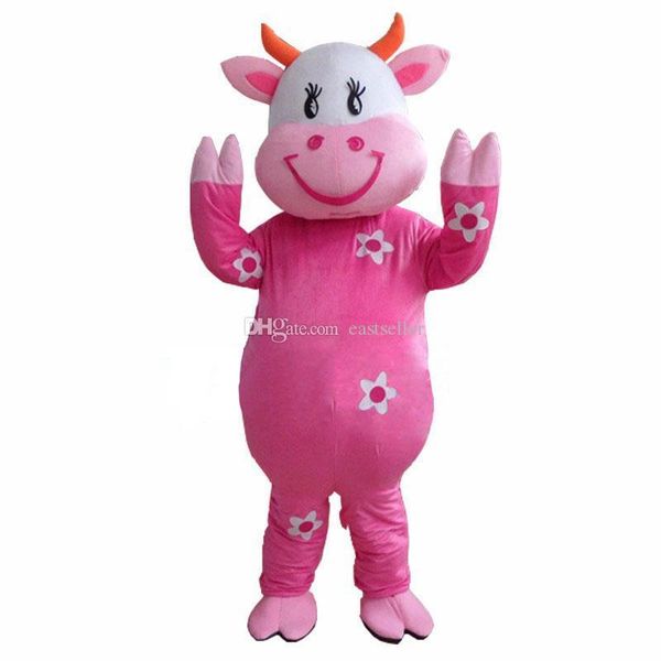

new professional farm dairy cow mascot costumes cartoon fancy dress ing, Red;yellow