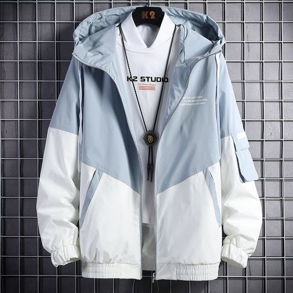 

2020 spring and autumn clothes men jacket size 3xl outwear hooded coat slim parka men's hooded fashion printed jacket streetwear, Black;brown