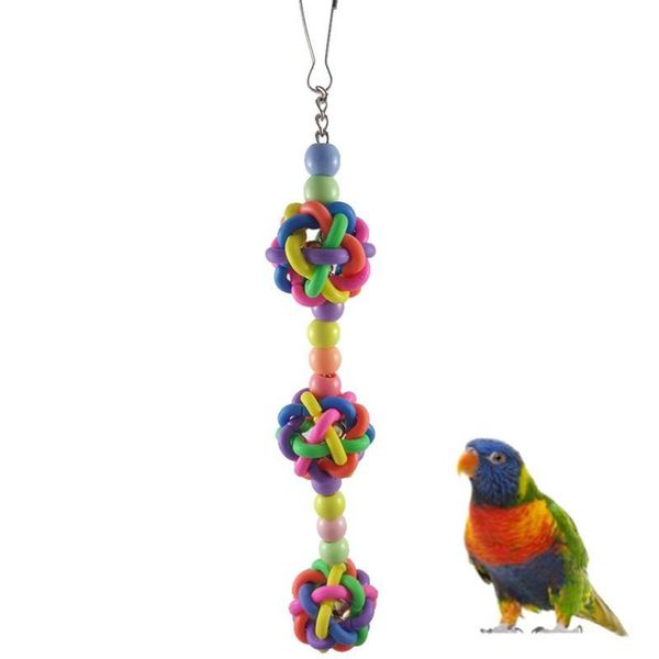 

parrot toys suspension hanging bridge chain pet bird chew ball cage for parrots birds for small animal