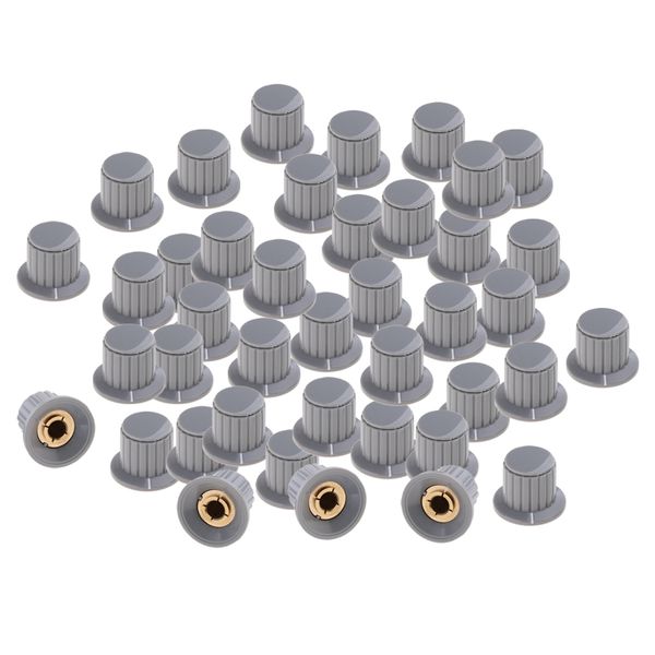 

50 pieces potentiometer bakelite knobs gray with copper core aperture kyp25-18