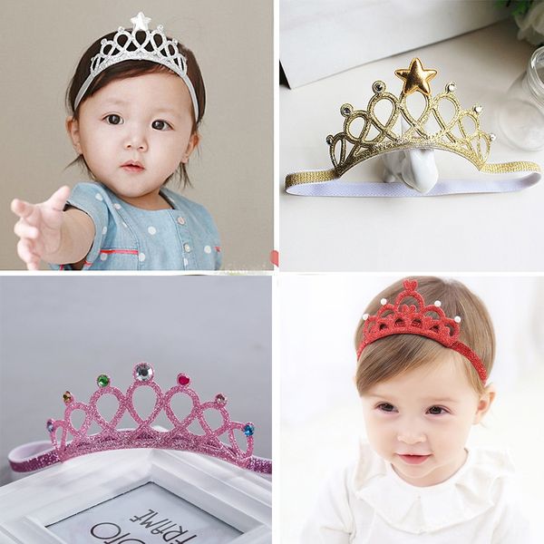 

xxyh1 младенца корейский стиль принцессы группа головной убор корону аксессуары для волос мило звезда ребенок бб с принцессой юбка головной, Slivery;white