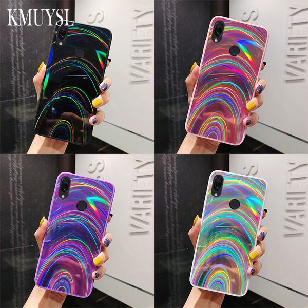 

gradient laser glossy mirror hard case for huawei case p30 pro p20 mate 20 lite p smart y6 y7 y9 2019 honor 8x 7c 10i 20i cover