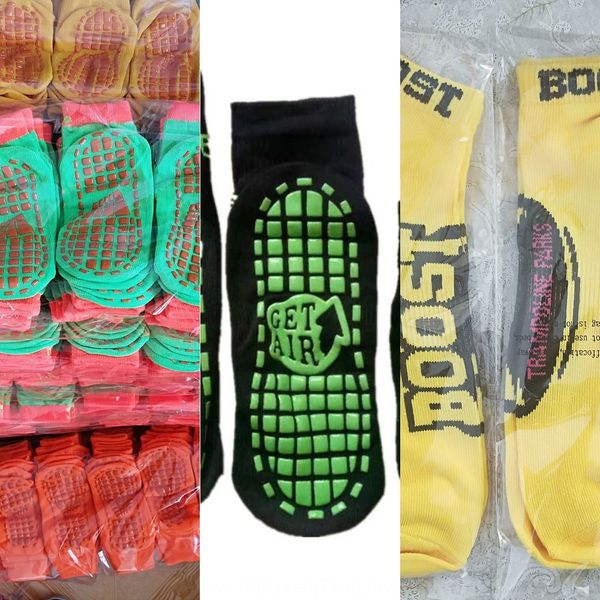 

cd67j non-slip children's trampoline environmental protection point plastic colors optional custom non-slip yoga socks four seasons 10, Black