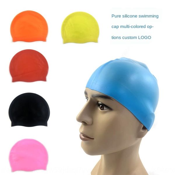 

hat with earflaps silicone swimming waterproof silicone swimming cap thickened men's and women's ear protection cap