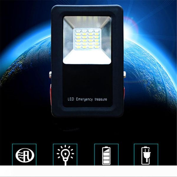 

10pcs 3 mode portable handheld usb rechargeable emergency led floodlight wall lamp spot light with tripod power by 18650