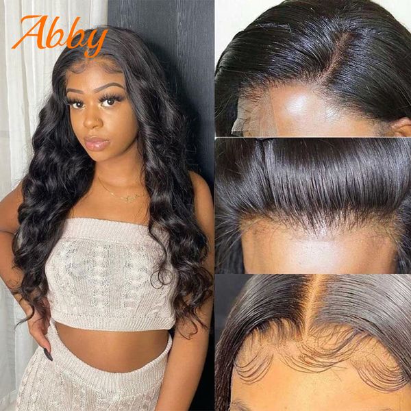 

250% Density Peruvian Body wave Lace Front Human Hair Full Hair 13x4/13X6 Lace Wigs Pre Plucked Natural Hairline ABBY HAIR, Natural color