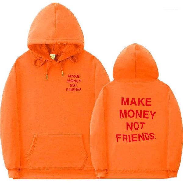 

money not friends sweatshirts men casual hiphop pullover clothes mens fashion letter winter hoodies couple make, Black