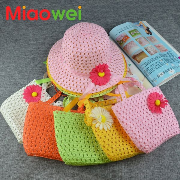 

new sunflower cute princess children's straw hat children's straw hat, Blue;gray