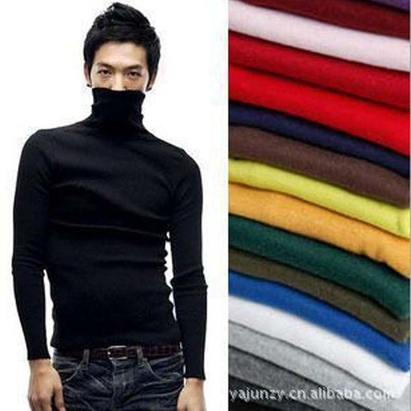 

2020 autumn winter men's sweater solid casual turtleneck pullover men slim fit fashion jumper sweaters brand knitted pullovers, White;black