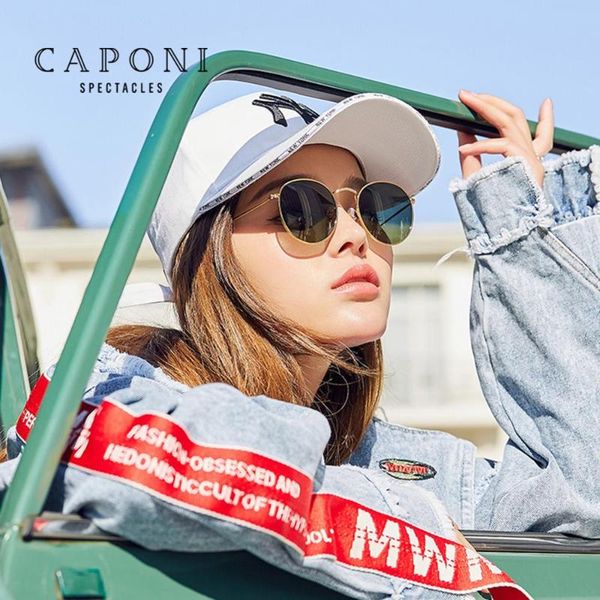 

caponi vintage sunglasses women 2020 classic small size fashion brand eye glasses retro sun glasses for women and men cp708, White;black
