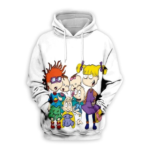 

cartoon men/womens new rugrats fashion hoodies/sweatpants funny 90's tracksuits art 3d nj03 hip casual print hop jvqwl, Black