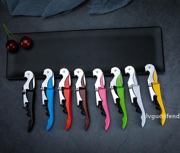 

stainless steel cork screw corkscrew multifunction wine bottle cap opener double hinge waiters corkscrew wine opener