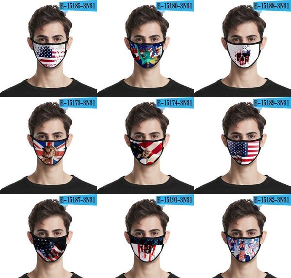 

2020 american flag mask american independence day dustproof fashion printing ice silk mask fabric washable mask xd23428 vcsts zlshop07