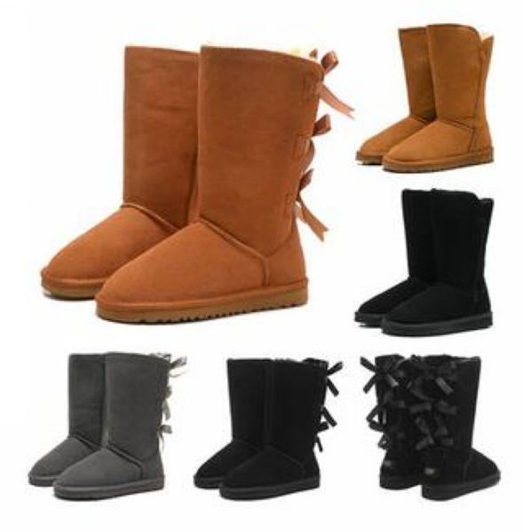 

women snow boots 100% cowhide leather ankle boots warm winter boots woman shoes large size 4-10, Black