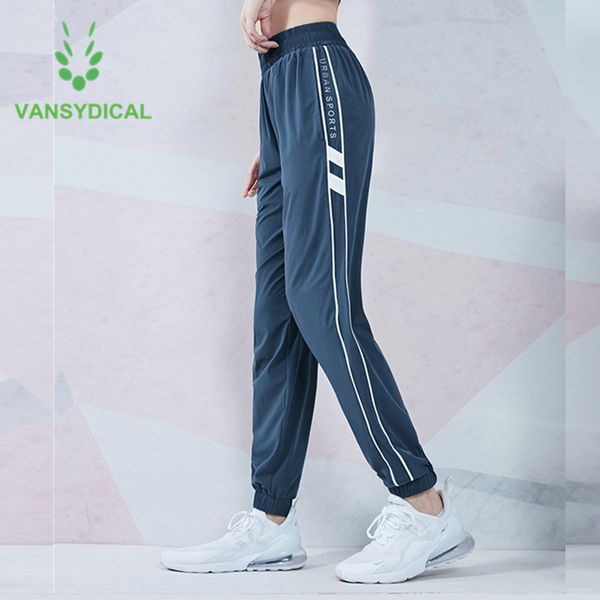 

vansydical new workout sweatpants women side stripe sports running gym pants loose outdoor fitness training jogging trousers, Black;blue