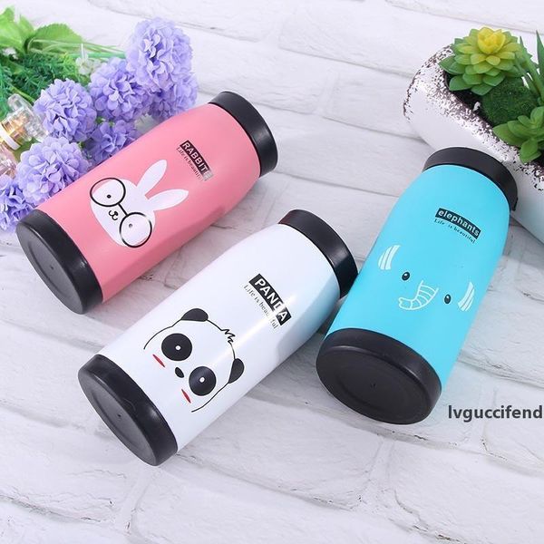 

children designer water bottles printed animal cartoon big belly cup stainless steel mug gift thermal insulation cup 7
