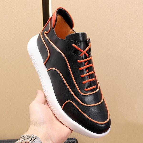 

volte sneaker mens shoes outdoor walking comfortable sports shoes fashion leather lace -up casual men shoes zapatillas hombre, Black