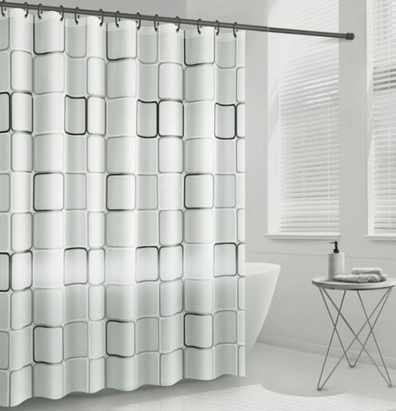 

shower curtains waterproof peva curtain geometric color block bath bathroom for bathtub bathing cover liner transparent mildew