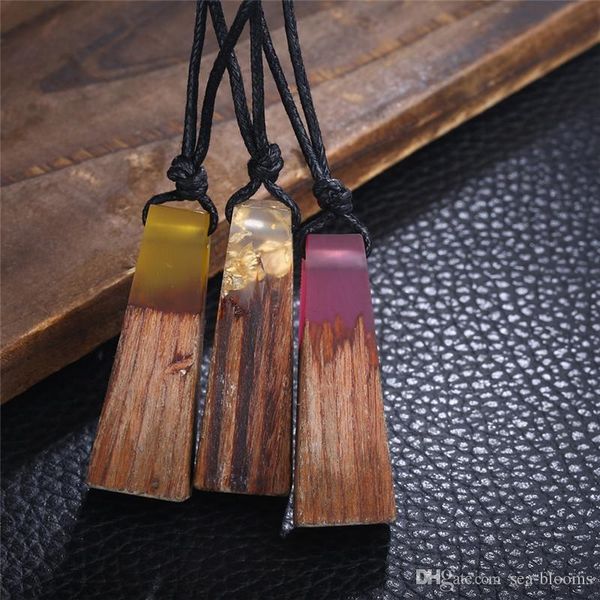 

new fashion crystal wood jewelry pendant european american men's and women's gift resin accessories necklace d948lr, Silver