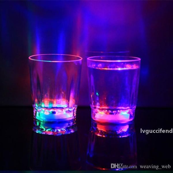 

dhl glowing wine glasses mini luminous flash light led glass small colorful ktv concert bar special drinkware flashing coffer mugs