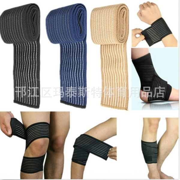 

sports bandage winding elbow basketball ankle protection wristband basketball weightlifting tension hand protection length, Black;red
