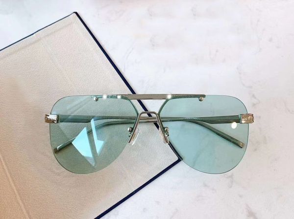 Fashion Pilot Sonnenbrille 1261 Silber Hellblaue Linse 63mm Shades occhiali da sole Herren Sonnenbrille mit Box