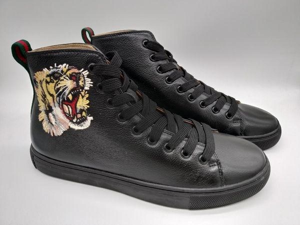 

2019 new arrival high leather sneaker luxury deisgner mens shoes womens luxury designer sneakers calfskin casual trainers cs02, Black