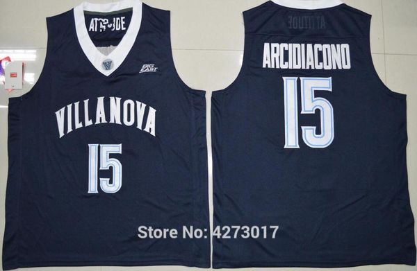 

villanova wildcats college 15 ryan arcidiacono jersey stitched men sports arcidiacono basketball jerseys navy blue, Gray