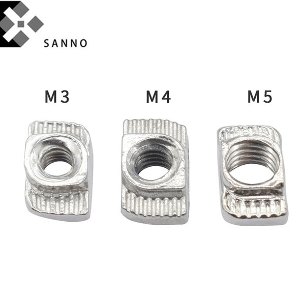

50pcs m3 / m4 / m5-20 t nuts metal connector female thread t slot hammer head drop in nut aluminum profile 3d printer fitting