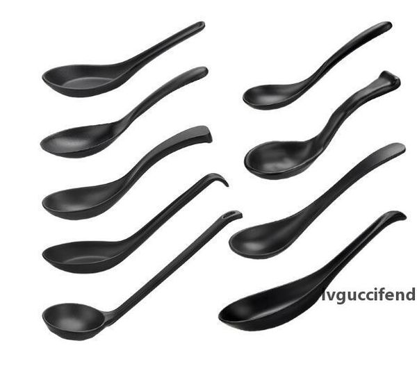 

soup spoon black matte ladle spoon plastic japanese style melamine tableware anti-fall tortoise shell shaped spoons